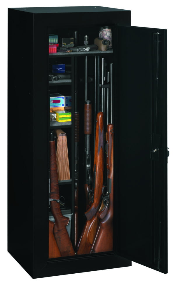 Firearm Storage Cabinet 18 Gun Security Rifle Shotgun Rack Steel Black Safe New 