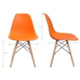 thumbnail image 5 of Lacoo Dining Chairs Pre Assembled Modern Style DSW Chair Classic Shell Armless Indoor Kitchen Dining Living Room Side Chairs Set of 4 (Orange), 5 of 6