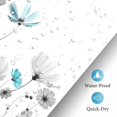 thumbnail image 4 of Blue Gray Daisy Flowers Shower Curtain, Simple and Fresh Elegance Floral Plants Cloth Rustic Farmhouse Bathroom Decor Sets, Durable Fabric Waterproof Bathtubs Curtains with 12 Hooks 72x72 White, 4 of 6