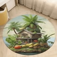 thumbnail image 5 of Summer Fruit Kingdom Floral Medallion Round Rug - Small Round Area Rug, Soft Non-Slip Machine Washable Bedroom Mat Indoor Accent Entry Carpet for Office Desk Dorm Hallway, 5 of 7