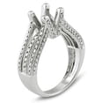 thumbnail image 2 of Dazzlingrock Collection 0.75 Carat (Ctw) 14k Round Diamond Semi Mount for Princess Cut Diamond Bridal Engagement Ring (No Center Stones), White Gold, Size 5, 2 of 4