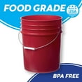 Premium 5 Gallon Bucket with Gamma Seal Lid, HDPE, Red