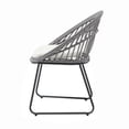 thumbnail image 2 of Silla de Exterior Gris con Asiento Acolchado Impermeable. Estructura de Acero y Ratán Sintético, 2 of 2