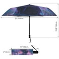 thumbnail image 3 of Compact Sun Umbrella Windproof Travel Umbrellas for Rain Strong Portable UV Protection Black Cat with Wizard Hat, 3 of 8