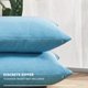 thumbnail image 3 of Deconovo Fundas de cojines decorativas - Juego of 4 Soft Linen Cushion Covers, Machine Washable Pillowcases for Sofa, Lake Blue, 18x18 Inch, 3 of 7