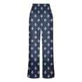 thumbnail image 5 of Xdegoge Geometric Floral Flare Jeans for Women High Waisted Straight Leg Trousers Comfy Stretch Denim Look Classic Button Pants Streetwear Trendy Casual Bottoms, 5 of 6