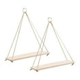 thumbnail image 2 of 2 Pcs Creative Flower Pot Storage Rack Hanging Rope Shelf Wooden Basket Wall Ornaments(Small Size), 2 of 10