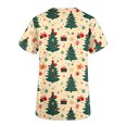thumbnail image 4 of Kctiaxy Women Scrubs Short Sleeve V Neck T-Shirts Christmas Printed Fashion Causal Stretch Nursing Scrubs Work Wear Tops with Pocketss, 4 of 5