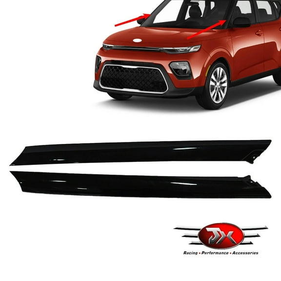 JX RACING Front Windshield Pillar Trim Moldings Compatible with 2020 2021 2022 2023 2024 2025 Kia Soul Wagon LH RH Set