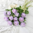 thumbnail image 3 of 12PCS Artificial Roses Silk Flowers Fake Roses Bouquet Long Stem for Home Wedding Decoration Party (Wine), 3 of 4
