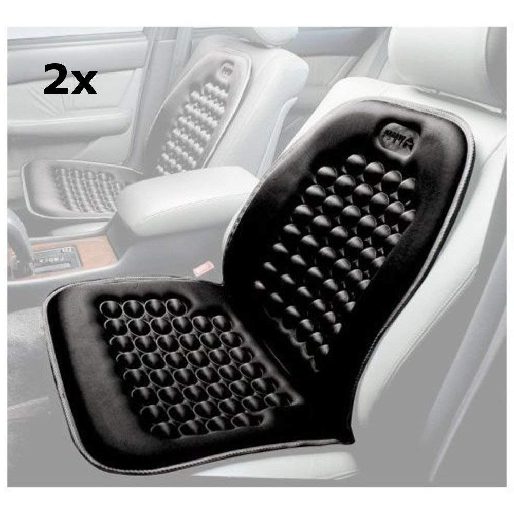 SET of 2 ULTRA PREMIUM Black Bubble Seat Cushion 2X for Car