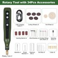 thumbnail image 3 of Mini Rotary Tool Kit 5-Speed Grinder Set Multi-Purpose 4.2V Power Rotary Tools with 34Pcs Accessories For Engraving Sanding Grinding Polishing Carving Etching DIY Crafting, 3 of 8