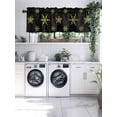 thumbnail image 5 of Yellow Christmas Snowflakes Valances for Windows, Winter Snow Abstract Black Light Filtering Window Treatment Valances, Rod Pocket Small Curtains for Kitchen/Bathroom, 42"x18", 5 of 9
