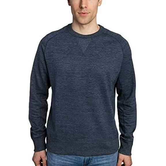 Champion Men's French Terry Crew (Navy, Large)
