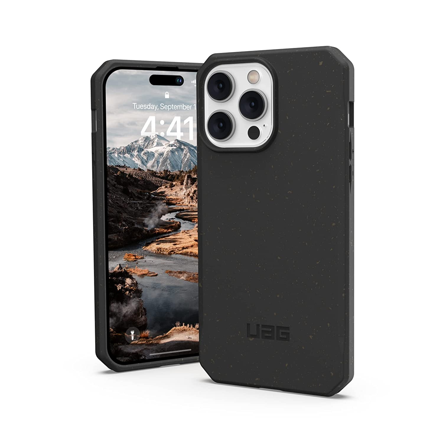 UAG Designed for iPhone 14 Pro Max Case Black 6.7" Outback Bio Ultra Thin  Eco-Friendly Protective Cover Fully Biodegradable and Compostable  Compaitible with Wireless Charging by URBAN ARMOR GEAR