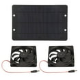 thumbnail image 4 of Ventilador de invernadero con energía solar, ventiladores solares duales alimentados con paneles solares para exteriores, ventilador de extracción con panel solar compacto y liviano, 4 of 12