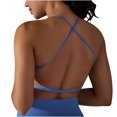 thumbnail image 4 of Women Bras Yoga Wear Bra Breathable Drying Body Shaping Back Fitness Blazer Bras for Women No Underwire Blue L, 4 of 8