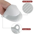 thumbnail image 4 of 2pack Thickened Mini Oven Gloves Heat Resistant Silicone Oven Mitts Finger Pot Holder Gray White, 4 of 6
