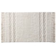 thumbnail image 2 of Alice Tapis de Bain en Coton Macramé à Rayures Ivoire 20” x 32”, 2 of 6
