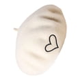 thumbnail image 2 of Women Berets Solid Color Girl Hat Cap Beanie Headwear Winter Warm Cold Weather Headgear DIY Dressing Clothing Decoration White, 2 of 10
