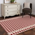 thumbnail image 4 of Farmhouse Berry Washable Area Rug 4 x 6 ft Red Buffalo Plaid American Country Rustic, Soft Non Slip Rugs Stain Repellent Indoor Felt Carpet for Living Dining Room Bedroom Home Office, 4 of 9
