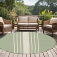 thumbnail image 4 of Round Rugs 5Ft, Sage Green Beige Striped Round Area Rug Washable Indoor Throw Carpet, Modern Farmhouse Retro Lines Soft Non Slip Circle Rug for Cabinet Bathroom Home Decor Aesthetic, 4 of 8