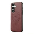 thumbnail image 5 of Magnetic Case for Samsung Galaxy S24 Luxury Premium PU Leather [Compatible with MagSafe] Shockproof Slim Anti-Scratch Dust-Proof Lightweight Phone Cover For Samsung Galaxy S24,Winered, 5 of 5