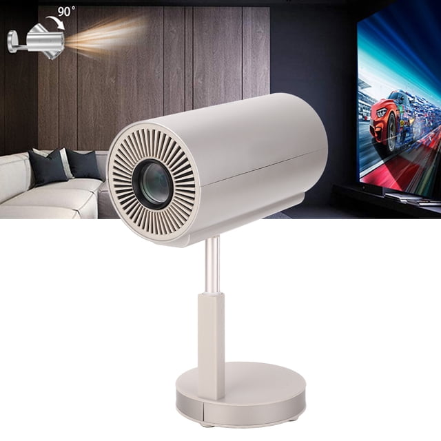 Mini Projector with Stand, 1080P Portable Home Projector with Dual Band Wi Fi, Keystone Correction, 90 Rotatable Outdoor Movie Projector, Supports Screen Mirroring