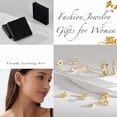 thumbnail image 4 of DESIGNICE 3 Pairs Dainty Small Earrings for Women,Birthstone Stud Huggie Hoop Jacket Stack for Cartilage Helix,Gold Plated Hypoallergenic Cute Women Fashion Accessories, 4 of 7