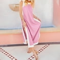 thumbnail image 4 of Nuoqisi Women's 2 Piece Sets Boho Color Block Sleeveless Maxi Dress Matching Shorts with Pockets, 4 of 9