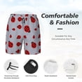 thumbnail image 3 of Kdxio Ladybug Print Mens Swim Shorts with Mesh Lining, Breathable and Quick-Drying, Adjustable Waist, Privacy Pocket-Small, 3 of 6