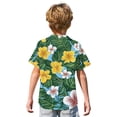 thumbnail image 5 of Abcomgle Boys Hawaiian Shirt Size 10-12 Cartoon Floral Print Boys Beach Shirt Button Down Short Sleeve Cruise Spring Shirts for Boys,Dark Green,5-6Years, 5 of 5