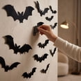 thumbnail image 3 of Halloween Bat Stickers, Black Bat Decals, Polyester Halloween Decorations Indoor, Spooky Party Ornaments For Window And Door, Great Creepy Home Decor Supplies For Halloween Themed Gathering, 3 of 7