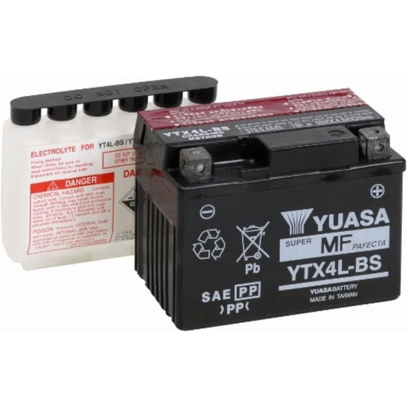 Yuasa YUAM62X4B YTX4L-BS Maintenance Free AGM Battery with Acid pack