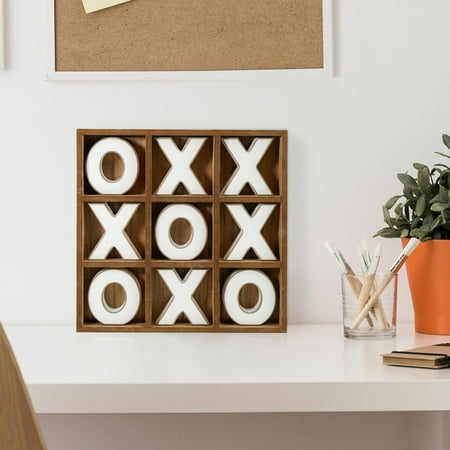 UPC: 0098811858989 | Wood Tic Tac Toe Game Board Tabletop Decor (11.8 x 11.8 ) – 11.8 x 11.8