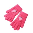 thumbnail image 2 of Dyfzdhu Children Baby Boys Girls Winter Warm Skiing Gloves Kids Cartoon Fleece Knitted Full Finger Mittens Gloves Hot Pink, 2 of 4