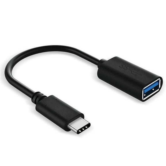 Pangheng 6.5" Male USB-C to Female USB-A Cable, Black