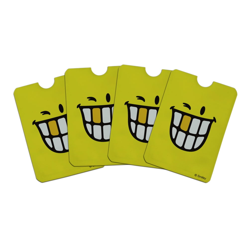 Smiley Big Gold Toothy Wink Smile Happy Yellow Face Credit Card RFID ...