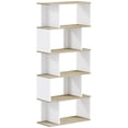 thumbnail image 1 of HOMCOM Bibliothèque à 5 Niveaux, Étagère Étroite en Forme de S, Blanc, 1 of 10