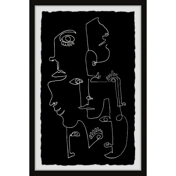 Marmont Hill Line Face Illusion Framed Painting Print