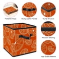 thumbnail image 4 of RATGDN Collapsible Fabric Cube Storage Bin with Double Handles for Living Room Bedroom Office Black - Orange Juice Fruit, 4 of 7