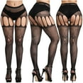 thumbnail image 1 of Qertyioot Collants de Mode Leggings Solides Pantalons Dentelle Grande Taille Bas Résille Bas Résille, 1 of 3