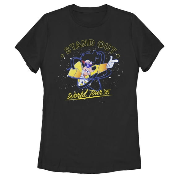 Women's A Goofy Movie Max Stand Out World Tour '95  Graphic Tee Black Large