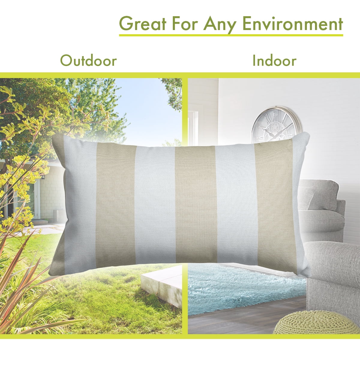 Majestic Home Goods Vertical Stripe Indoor Outdoor Small Decorative Throw Pillow