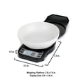 thumbnail image 3 of Báscula digital de precisión para cocina, báscula medidora de alimentos con tazón, 3kg x 0,1g (negra) LB-3000 - AMERICAN WEIGH SCALES, 3 of 5