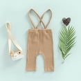 thumbnail image 4 of Bagilaanoe Newborn Baby Suspender Trousers 3M 6M 12M 18M Boys Girls Casual Ribbed Overall Long Pants, 4 of 8