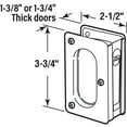thumbnail image 2 of Brass Closet Pocket Door Passage Pull, 3-3/4 x 2-1/2 in. Pull for 1-3/8 or 1-3/4 in. Thick Doors, Satin Nickel (1 Set), 2 of 3