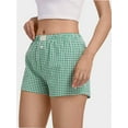 thumbnail image 2 of Plaid Shorts for Women Casual Elastic Waist Aesthetic Lounge Bottom Baggy Pajama Shorts Boxers Sleepwearpwear, 2 of 4