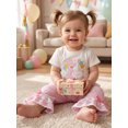 thumbnail image 5 of BemeyourBBs Baby Girl 1st First Birthday Outfit 1 Years Old Birthday Summer Clothes Number Goose Embroidery Short Sleeve T-shirt Plaid Flared Pants Set Toddler Girls Summer Goose Outfit, 5 of 9