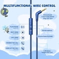 thumbnail image 6 of Kids Headphones Wired for School, 85/94dB Volume Limit, Wired Over Ear Headphones for Kids Boys Girls with Microphone, Stereo Sound 3.5mm Cord for Kindle Tablet Airplane Travel, Navy Blue, 6 of 7